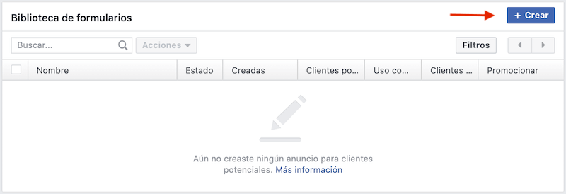 crear formulario facebook ads