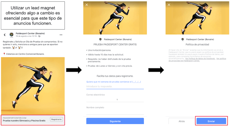 ejemplo anuncio generacion de clientes potenciales en facebook